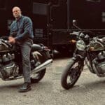 Jason Statham with a Royal Enfield Continental GT 650